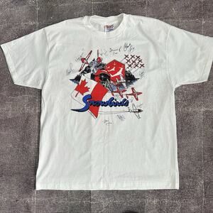 Men's Vintage 90s Hanes Snowbirds Canadian Forces Air Force Signed T Shirt Sz XL